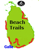 cycle  tour on beach road in Sri Lanka